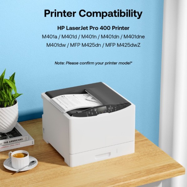 WOEBYAS 80A Toner Cartridge Black High Yield Compatible for HP 80A CF280X CF280A 80X use with HP Laserjet Pro 400 M410 M401D M401A M401N M401 Printer (Black, 4-Pack)