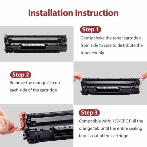WOEBYAS 137 Compatible Toner Cartridge Replacement for Canon 137 Black Toner Cartridge, Work with Canon ImageClass D570, MF236n, MF216N, MF227dw, MF242dw, MF240, MF230, MF216n, MF236n, MF227dw (Black, 4-Pack)